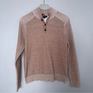 Express Men’s Tan Crewneck Sweater with Textured Knit Sz L 100% Cotton